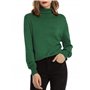 Woolen Bloom Pull Femme Col Roulé Côtelé Tricot Hauts sous Pull Manches Longues Chandail Dame Hiver Chaud Mode