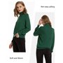 Woolen Bloom Pull Femme Col Roulé Côtelé Tricot Hauts sous Pull Manches Longues Chandail Dame Hiver Chaud Mode
