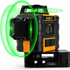 Niveau Laser Vert 3 x 360, Kaiweets Professionnel Laser Niveau Automatique, USB Charge, Autonivellement et Mode Pulsé Extérieur  Niveau Laser Vert 3 x 360