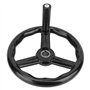 Volant à Main 250 * 25mm Volant à Tour à 3 Rayons en Bakelite Anti-Dérapant Noir avec Poignée pour Machine-Outil Roue à Main pou