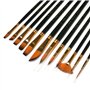 Lot de 12 pinceaux de peinture artiste avec poils synthétiques en sable pour peinture acrylique