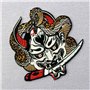 Patch brodé en forme de Hannya Oni Masque, à coudre ou à coller avec fer à repasser