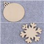 40pcs Embellissements en Bois Noël à Suspendre Ornements de Pendentifs en Forme Flocon de Neige Rond Boule Tranches de Bois Arti