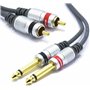 VITALCO Jack 6.35mm vers RCA Câble 7.5m Double Cinch Mâle vers 2X Jack 6.35 Connecteur Adaptateur