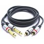VITALCO Jack 6.35mm vers RCA Câble 7.5m Double Cinch Mâle vers 2X Jack 6.35 Connecteur Adaptateur