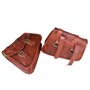 american blue Sacoches de Selle en Cuir Marron Sacoche de Selle Sacoche arrière 2 Poches Sac à Outils pour vélo et Moto