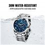BENYAR Montre Homme Chronographe 30M Etanche Lumineuse Classique Mode Montres Bracelet en Acier Inoxydable Grand Cadran Date Ana