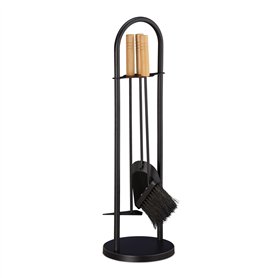 relaxdays 10028780 Ensemble serviteur de cheminée 4 pièces Accessoire Pelle Balai Support grattoir, Noir relaxdays 10028780 Ensemble serviteur de cheminée 4 pièces Accessoire Pelle Balai Support grattoir