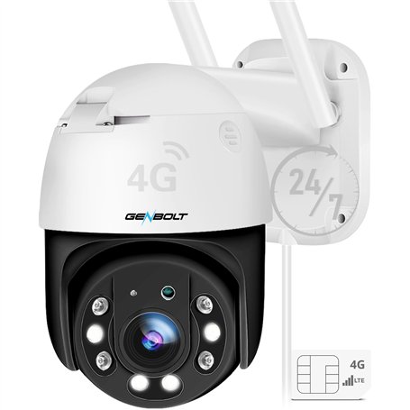 GENBOLT 3G/4G LTE Caméra Surveillance Extérieure Carte Sim