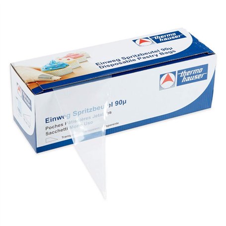 Thermohauser 8300018081 Smoothy Lot de 100 poches à douille jetables en plastique PE Transparent 55 x 27 x 0