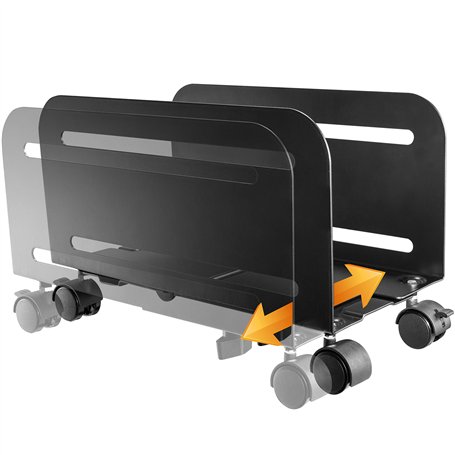 RICOO Support de boîtier PC RH-04 à roulettes Chariot Gaming Tour d'ordinateur Roues verouillable Largeur réglable réhausseur Mo