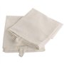 MACOSA SA01958 Lot de 2 torchons de cuisine 100 % coton aspect lin Blanc 70 x 50 cm Lavables au sèche-linge