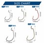Shaddock Lot de 50 hameçons de pêche Offset Worm Dropshot pour leurres en Caoutchouc, Crochet Offset pour Poissons en Caoutchouc