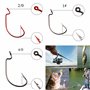 Shaddock Lot de 50 hameçons de pêche Offset Worm Dropshot pour leurres en Caoutchouc, Crochet Offset pour Poissons en Caoutchouc