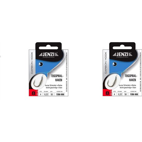Lot de 2 paquets de crochets spiralés JENZI pour truite