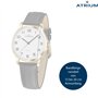 Atrium A37-20 Montre-bracelet à quartz pour femme - Bien lisible -Doré - étanche 3 bars - Bracelet en cuir