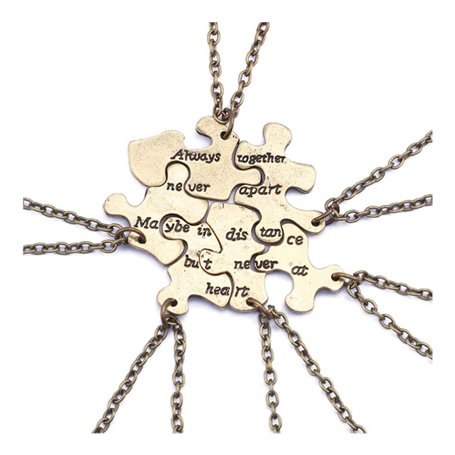 6pièces Collier Puzzle Amour Amie Ensemble De Pendentifs Créatifs Pour Bijoux De Mode À Porter Ensemble Pour Meilleure Amie
