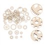Healifty 50 Pcs Rustique en Bois Tranches Disques Engrenage Forme en Bois Découpes pour Embellissements Bricolage Artisanat Scra