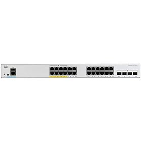 Commutateur réseau Cisco Catalyst 1000-24FP-4G-L, 24 ports Gigabit Ethernet (GbE) PoE+, consommation PoE 370 W, 4 ports de liais Commutateur réseau Cisco Catalyst 1000-24FP-4G-L