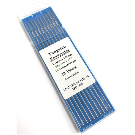 Lot de 10 électrodes en tungstène - 175 mm - 1