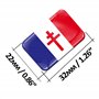 Biomar Labs® 2 x 3D Flexibles Autocollant Stickers France Libre Drapeau Français de la Résistance Général de Gaulle Flag Croix d