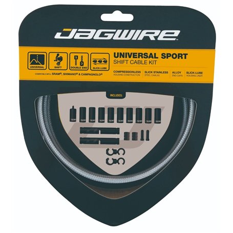 Jagwire 2X Sport Shift Kit Gaines et câbles de dérailleur Adulte Unisexe