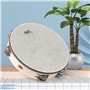 AKLOT 10"Tambourin Tambour 8 paires Double Row Metal Bell Jingles Hêtre Percussion Instrument éducatif musical pour Party Dance 