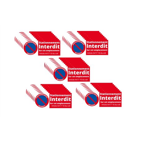 LOT DE 35 Autocollants- Stationnement Interdit - parking privé