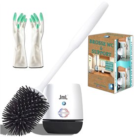 Brosse WC en Silicone & Support Mural | JaMoonLBV JmL® Marque Française | Nettoyage Hygiénique Facile | Balai de Toilette | Bala Brosse WC en Silicone & Support Mural | JaMoonLBV JmL® Marque Française | Nettoyage Hygiénique Facile | Balai de Toilette | Bala