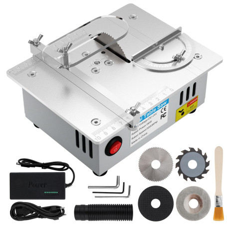 Min Scie Circulair de Table, Scie Circulair Sur Table 5000 Tr/Min Angle Réglable Profondeur de Coupe de 15mm