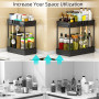 TidyTrove Lot de 2 étagères de Rangement sous évier – Rangement et Organisation de Cuisine à 2 Niveaux – Étagère Multifonction p
