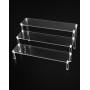 QWORK® Présentoir Acrylique à 3 Niveaux, 4mm d'épaisseur, 30x21x15cm - Présentoir Acrylique Transparent pour Figurines, Bijoux, 