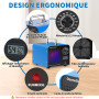 Charmofun Générateur d'Ozone Domestique 60000 mg/h, Machine à Ozone avec Affichage de la Température et de l'Humidité, Générateu