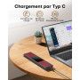 OMOTON Clavier Bluetooth Pliable AZERTY avec Pavé Tactile Intégré, Ultra-Compact & Multi-Appareils (3 Canaux), Mini Clavier sans