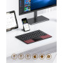 OMOTON Clavier Bluetooth Pliable AZERTY avec Pavé Tactile Intégré, Ultra-Compact & Multi-Appareils (3 Canaux), Mini Clavier sans