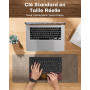 OMOTON Clavier Bluetooth Pliable AZERTY avec Pavé Tactile Intégré, Ultra-Compact & Multi-Appareils (3 Canaux), Mini Clavier sans