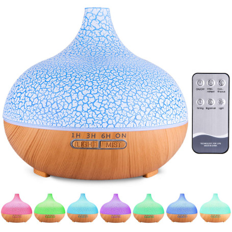 MUOIVG Diffuseur d'Huiles Essentielles,550ml Ultrasonique Humidificateur Diffuseur Aromathérapie Electrique avec Télécommande,7 