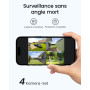 AOSU 3K Caméra de Surveillance WiFi Extérieure sans Fil Solaire, Base + 4 Caméras, Autonomie de 365j, 1920p, Étanchiété IP67, Vi