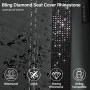CAR PASS Housses siège Voiture en Cuir imperméable, Bling Diamant Brillant Cristal Scintillant, Universel pour 95% de Toutes Les