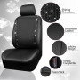 CAR PASS Housses siège Voiture en Cuir imperméable, Bling Diamant Brillant Cristal Scintillant, Universel pour 95% de Toutes Les