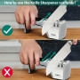 longzon Aiguiseur Couteaux, 4 en 1 Affuteur Couteau Professionnel avec une paire de Gants Anti-coupure, eguiseur de couteau pour