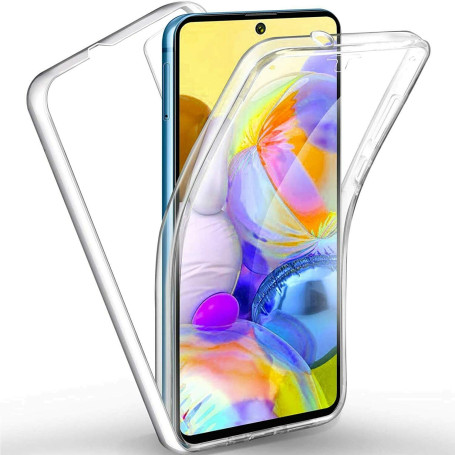 COPHONE® Coque Compatible Samsung Galaxy A71 Entièrement Transparente 360 Protection intégrale Avant Souple + arrière Rigide. Ho