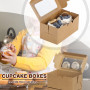 Fippy Lot de 50 Boîtes à Cupcakes 2 trous avec Fenêtre, Boîte à Muffins à Cupcakes, Boîtes a Gateau en Carton Petits Gâteaux Boî