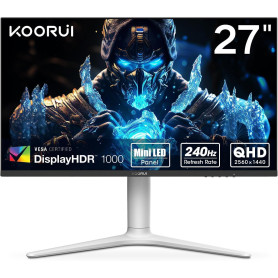 KOORUI Écrans PC Gamer 27", 240Hz, VA Mini LED, QHD Écran Gaming, 1ms, Adaptive Sync, 2xHDMI 2.0 & DisplayPort 1.4, HDR 1000, DC KOORUI Écrans PC Gamer 27", 240Hz, VA Mini LED, QHD Écran Gaming, 1ms, Adaptive Sync, 2xHDMI 2.0 & DisplayPort 1.4, HDR 1000, DC