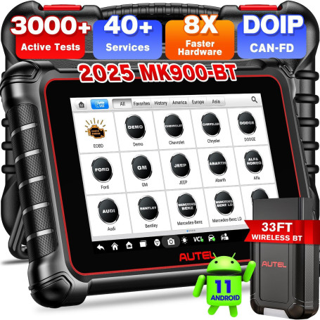 Autel MaxiCOM MK900BT OBD2 Valise Diagnostic Auto, 2025 MK900-BT Mise à Niveau du MK900 MK808S MK808BT MX808S, Bidirectionnel Sc
