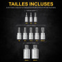 LEXIVON Coffret Douille Torx Male | douille 12 pans XZN en acier S2 premium | Set de 10 pièces M4 à M18 avec Coffret Torx de ran