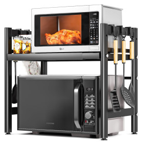 Vankarr Support pour Micro Onde et Four Extensible Etagere Micro-Ondes, Support en Métal Four à Micro-étagère pour Micro-Ondes a Vankarr Support pour Micro Onde et Four Extensible Etagere Micro-Ondes, Support en Métal Four à Micro-étagère pour Micro-Ondes a