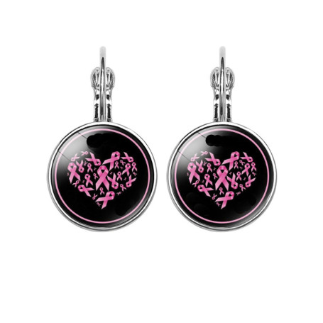 DaPongZhi 1 Paires Boucles D'oreilles Pendantes,Octobre Rose Accessoires 2025 Pour Le Cancer Du Sein,Élégant D'oreilles Rose Pou