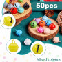 KIRZAX Lot de 50 Cloches en métal colorées avec œillet,22mm Petites Clochette Grelot, Multicolore Grelots en Métal Clochette, po