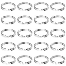 Uniclife 100 Pack Anneaux Porte Clé 20mm Split Porte Clef Mini Split Jump Ring Porte Cle avec Double Boucles Petits Anneaux en M